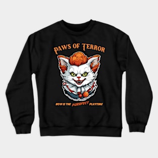 Paws of Terror, Horror Halloween Cat Crewneck Sweatshirt